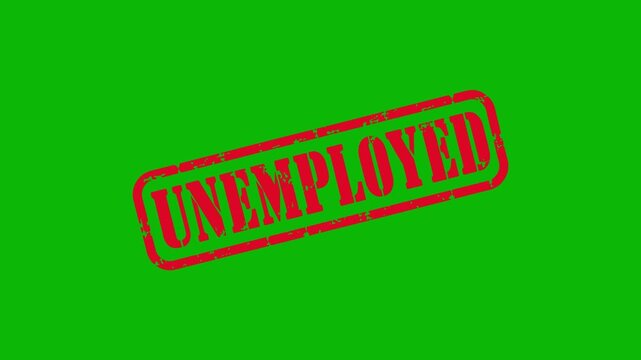 Unemployed red stamp animation video