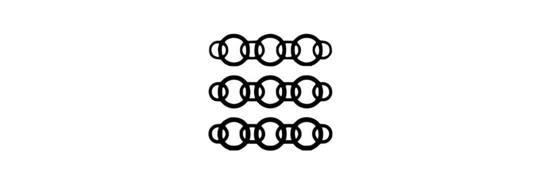 Link Connection Ideograms, Minimalist Design Set with Interconnected Circles. Icon Illustration, Network Symbol Concept.