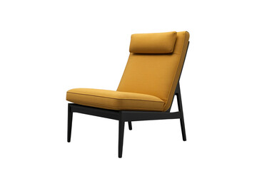 Obraz premium Mustard yellow reclining chair with padded headrest