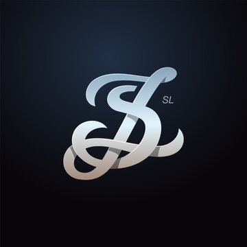 Letter S and L Monogram Logo Design Vector