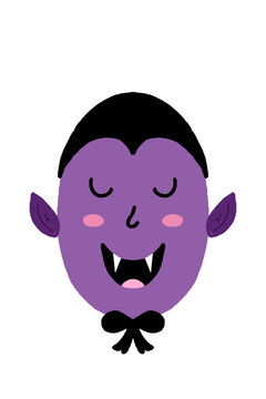 Vampire Character Face Vector Illustration