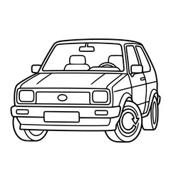 Obraz premium Outline of a vintage car