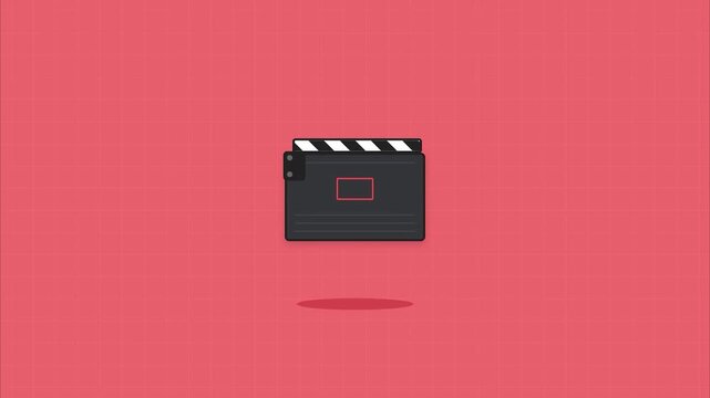 Multiple movie clapperboards slate board film production elements minimalist flat illustration grid pattern 2d graphic design cinematic background for filmmaking