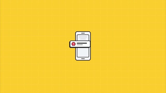 Smartphone notification alerts minimalist flat line art animation ui ux interface motion graphic for digital marketing app design social media content