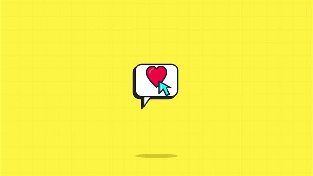 Social media like heart notification pixel art style animated ui elements for digital engagement and marketing campaigns