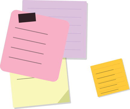 Colorful stack of sticky notes with lines