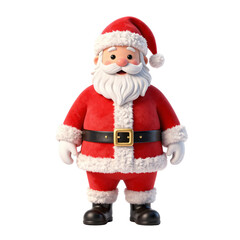 Fototapeta premium Cheerful 3d rendered cartoon santa claus with white beard and red suit standing