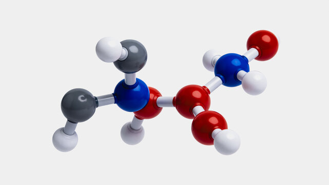 Ball and stick model of amino acid molecule structure