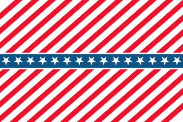 Obraz premium American patriotic banner with red diagonal stripes and blue star band for holiday event.