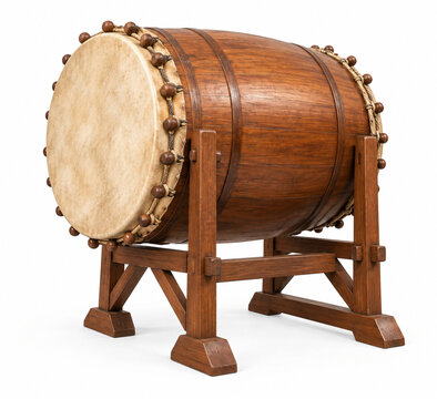 Traditional Indonesian Bedug Drum on Wooden Stand