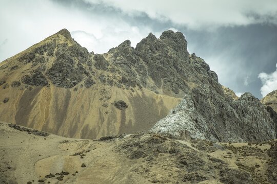 Mountain landscape in the Andean highlands, Alto de Ticlio, Peru