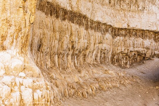 Eroded rock mountains on a fossilised reef edge, Huqf rocky desert, Arabian Peninsula, Sultanate of Oman