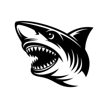 Aggressive shark head vector logo