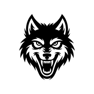 Angry wolf head vector logo
