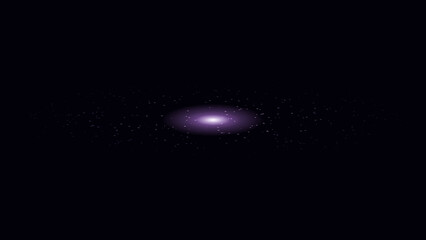 Glowing purple cosmic nebula illustration isolated on dark black background for space projects © MD