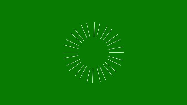 Circle fireworks line blast animation, shiny circle burst and firework explosion animationbursting firework lines on green Screen 4k video template elements for explainer video