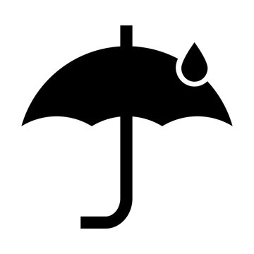 Umbrella with raindrop waterproof protection icon
