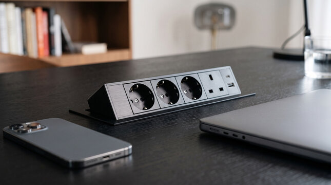 Pop up desk power socket module with multi plug sockets and USB