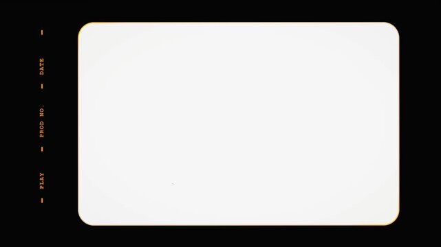Minimalist Retro 8mm Film Border Matte with Rounded Corners on Clean White Screen 4K Overlay