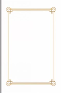 AI Generative. Minimalist Chinese Border Frame with Gold Geometric Corner Ornaments. 4