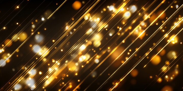 Abstract Background with Bright Golden Lights and Diagonal Lines Creating an Elegant Illumination Effect for Design Projects