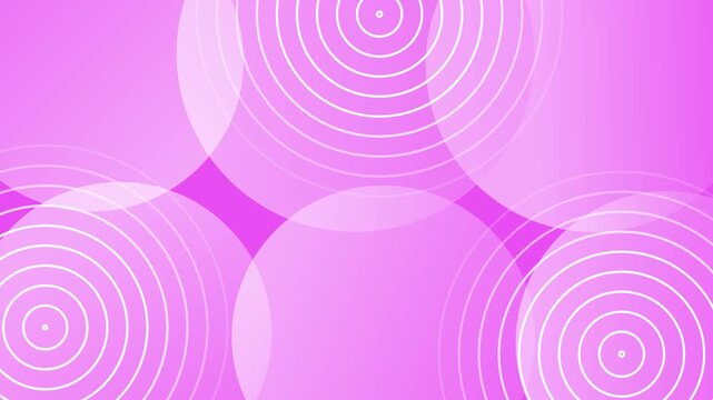 Abstract background with overlapping circles and concentric ring patterns animation, modern simple abstract circle and ring background