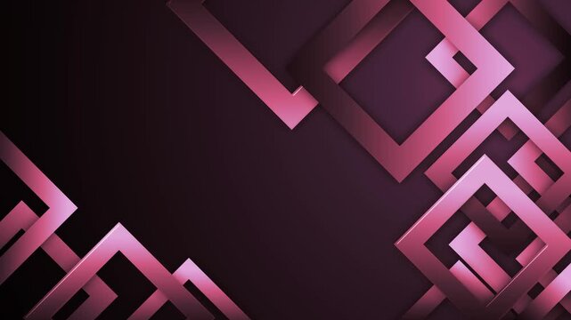 Metallic square geometric background animation, Modern abstract background with overlapping metallic silver squares on deep gradient