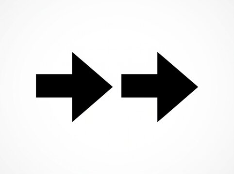 Two bold black arrows pointing to the right with right arrow
