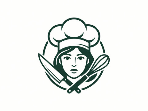 Female chef cooking logo. (1)