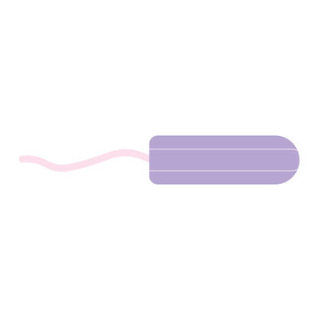 Purple Cotton Tampon with String Vector Flat Feminine Hygiene Icon