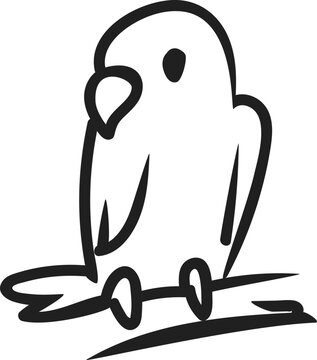 Cute Hand Drawn Lovebird Exotic Pet Doodle Vector Icon