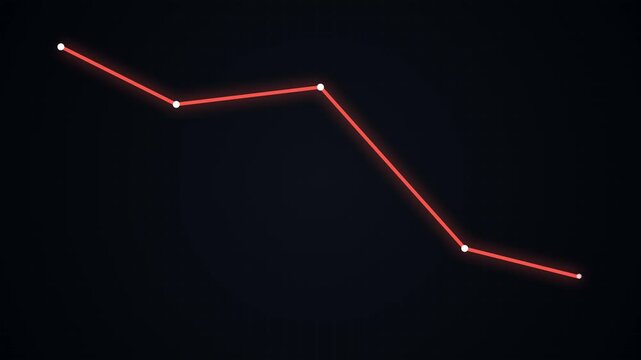 Declining Graph Line Illustration Showing Downward Trend.