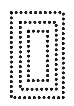 nirmana fine art is a point art that forms a layered geometric plane (concentric rectangle).