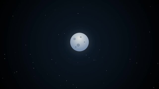 Close-Up of Full Moon Illuminating Night Sky.