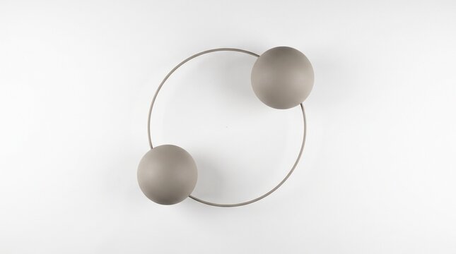 Binary Star System Model with Two Connected Spheres Isolated on White Background Astronomy Concept