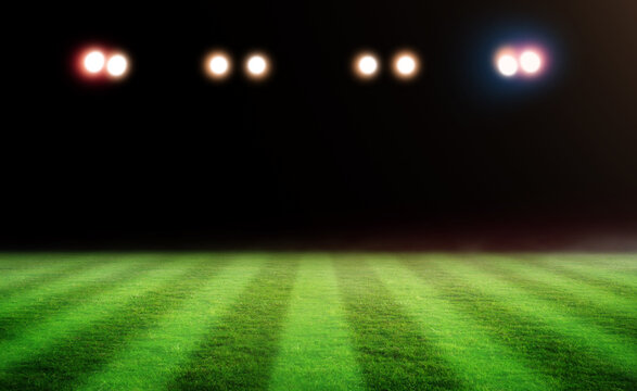 lights at night and stadium 3d render,	