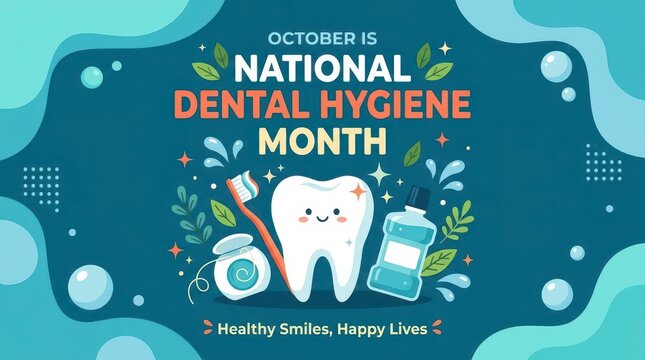 National Dental Hygiene Month illustration