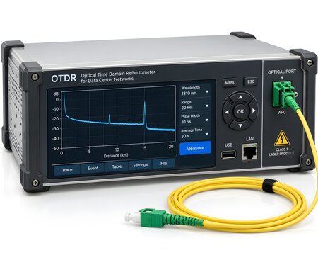 Fiber Optic OTDR Tester Isolated on White Background
