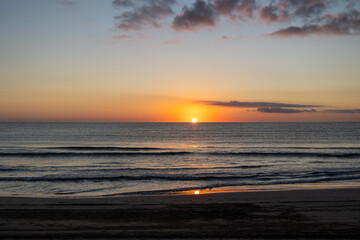 Fototapeta premium Mediterranean Sunrise Over the Sea in Valencia, Spain