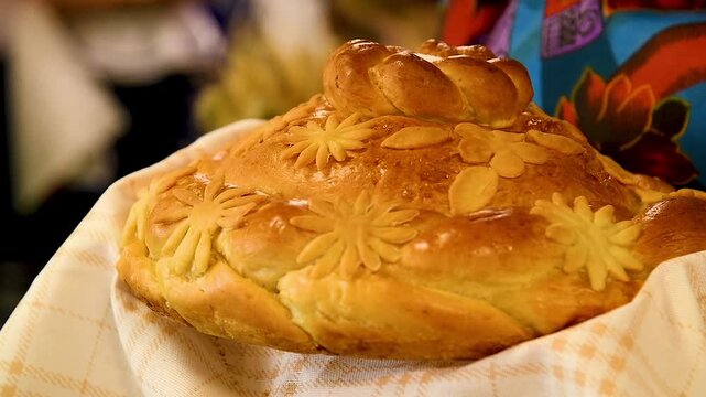 Close-up of various loaves and pastries.