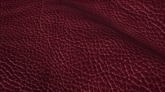 Deep Wine Grain Leather Waves Flowing in a Seamless Looped Motion with Rich Texture and Sophisticated Premium Material Appearance for Luxury Contemporary Backgrounds