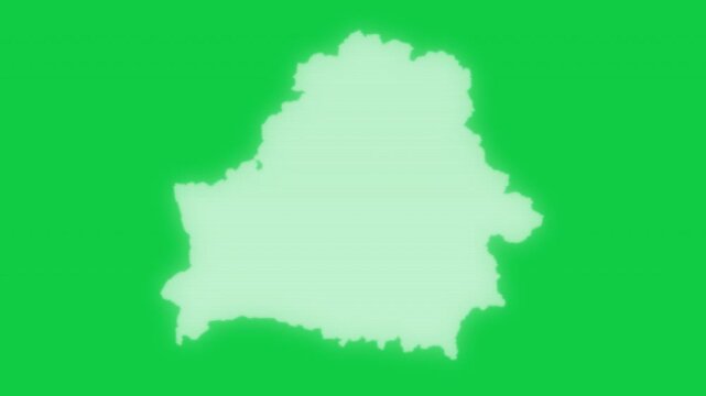 Belarus VHS old screen effect map pop animation green background