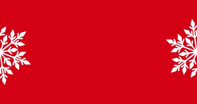 Vector animation of Christmas ornaments on a red background with copy space.