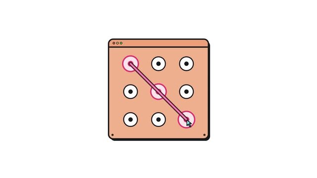 Captcha Verification System Animation with Interactive Icon Selection Grid