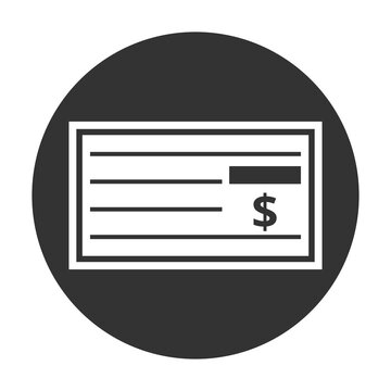 Blank bank check icon isolated on transparent background