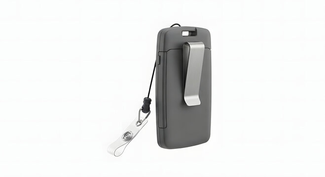 Grey Plastic ID Badge Holder with Metal Belt Clip.