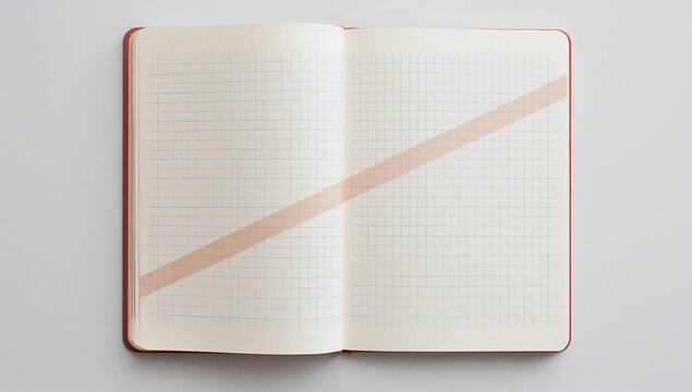 Open notebook with graph paper pages and a rise graph marking on the right page