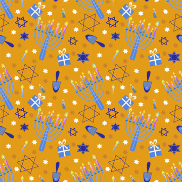 seamless hanukkah pattern