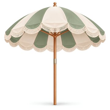 Elegant Beach Parasol illustration with vintage coastal desigm