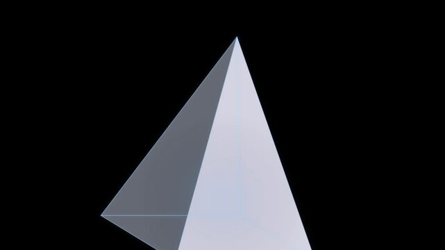 Geometric three dimensional triangular pyramid shape with gradient shading effect